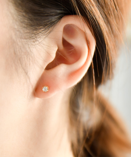 Phoebe（フィービィー）の「【K10】ローズバットピアス/BOXつき（ピアス（両耳用）・レディース・クリア/ピンクゴールド・FREE）」の14枚目の写真