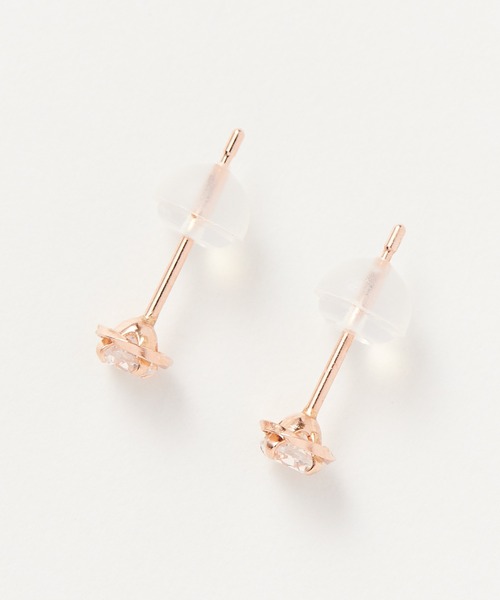 Phoebe（フィービィー）の「【K10】ローズバットピアス/BOXつき（ピアス（両耳用）・レディース・クリア/ピンクゴールド・FREE）」の8枚目の写真