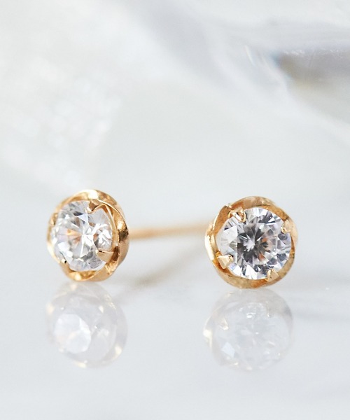 Phoebe（フィービィー）の「【K10】ローズバットピアス/BOXつき（ピアス（両耳用）・レディース・クリア/ピンクゴールド・FREE）」の15枚目の写真