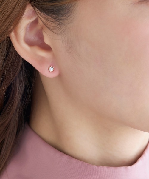 Phoebe（フィービィー）の「【K10】ローズバットピアス/BOXつき（ピアス（両耳用）・レディース・クリア/ピンクゴールド・FREE）」の13枚目の写真