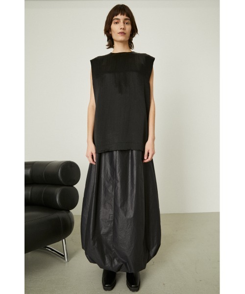 RIM.ARK（リムアーク）の「Glossy balloon SK（スカート・レディース・ライトカーキ/ブラック・38/36）」の12枚目の写真