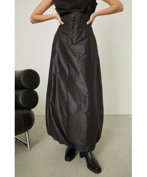 RIM.ARK（リムアーク）の「Glossy balloon SK（スカート・レディース・ライトカーキ/ブラック・38/36）」の8枚目の写真