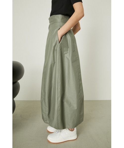 RIM.ARK（リムアーク）の「Glossy balloon SK（スカート・レディース・ライトカーキ/ブラック・38/36）」の11枚目の写真