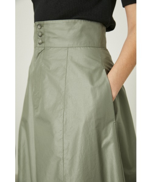 RIM.ARK（リムアーク）の「Glossy balloon SK（スカート・レディース・ライトカーキ/ブラック・38/36）」の3枚目の写真