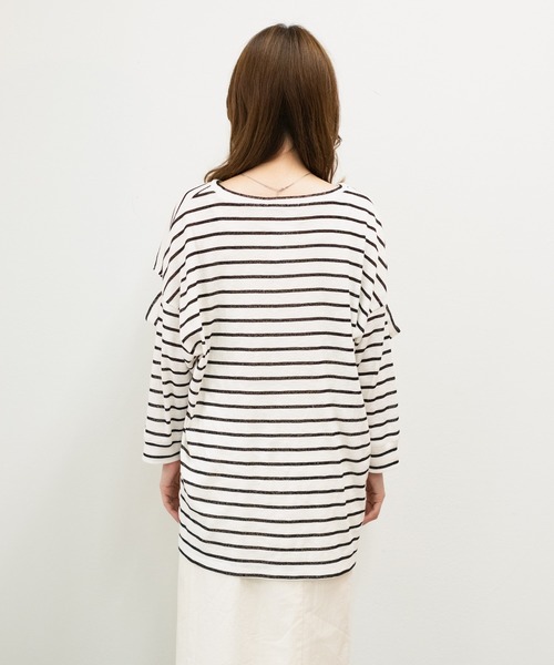 Kastane(カスタネ)の「【新色追加】カットアウトボーダーTee(Tシャツ/カットソー・レディース・ブラック/ピンク/ブルー/サックスブルー・FREE)」の17枚目の写真