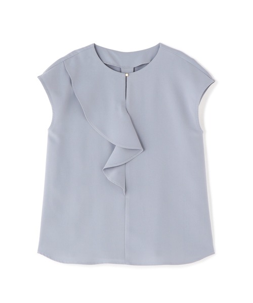 N.(N. Natural Beauty Basic)(エヌエヌナチュラルビューティーベーシック)の「【追加生産】◆アシンメトリーフリルブラウス(シャツ/ブラウス・レディース・オフホワイト/ドット/ブルー・MEDIUM)」の16枚目の写真