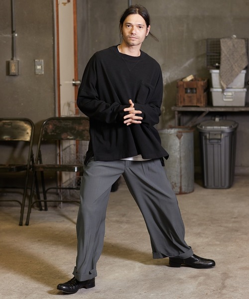 a lit r（ア リトル）の「mp10207-2タックイージーパンツ（その他パンツ・メンズ・ライトグレー/ブラック/カーキ/チャコール・M/L）」の12枚目の写真