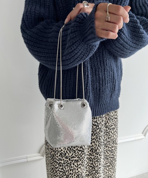 セール】glitter metallic shoulder Bag／グリッターメタリック