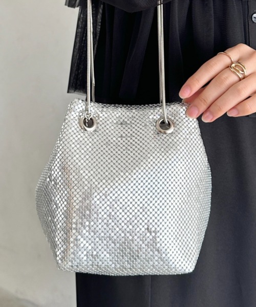 セール】glitter metallic shoulder Bag／グリッターメタリック