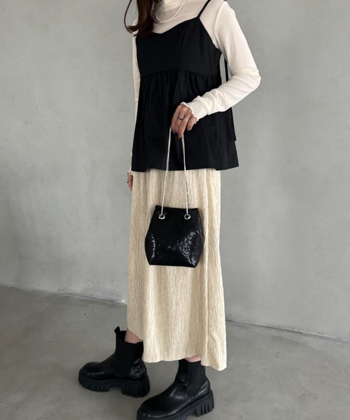 MYMOOD.(マイムード)の「glitter metallic shoulder Bag/グリッターメタリック巾着ショルダーバッグ パーティーバッグ(ショルダーバッグ・レディース・ブラック/シルバー・FREE)」の11枚目の写真