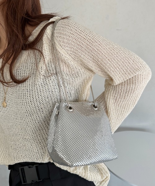 glitterショルダーバッグ ショルダーバッグ バッグ glitter metallic shoulder Bag