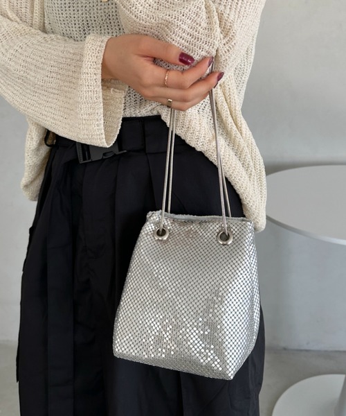 セール】glitter metallic shoulder Bag／グリッターメタリック