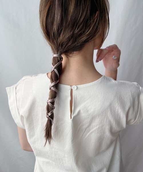 CLEA（クレア）の「サテンヘアアレンジワイヤー（その他ヘアアクセサリー・レディース・ブラック/ピンク/ブルー/グリーン/アイボリー/グレイッシュベージュ・FREE）」の4枚目の写真