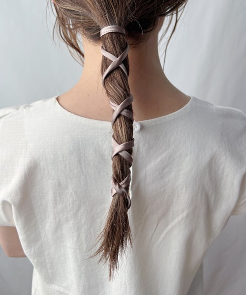 CLEA（クレア）の「サテンヘアアレンジワイヤー（その他ヘアアクセサリー・レディース・ブラック/ピンク/ブルー/グリーン/アイボリー/グレイッシュベージュ・FREE）」の14枚目の写真