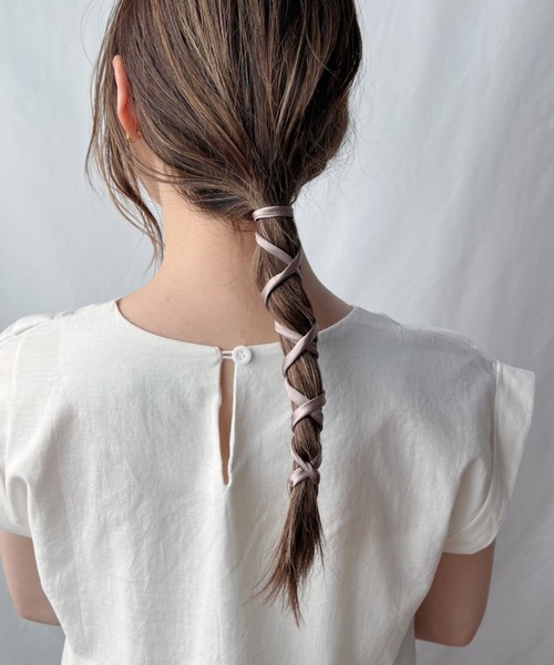 CLEA（クレア）の「サテンヘアアレンジワイヤー（その他ヘアアクセサリー・レディース・ブラック/ピンク/ブルー/グリーン/アイボリー/グレイッシュベージュ・FREE）」の13枚目の写真