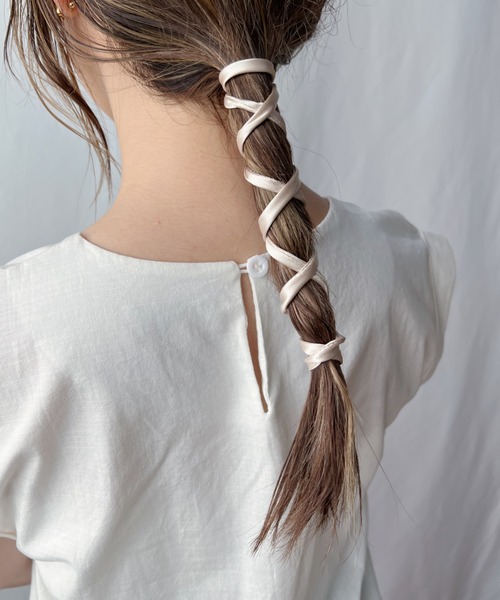 CLEA（クレア）の「サテンヘアアレンジワイヤー（その他ヘアアクセサリー・レディース・ブラック/ピンク/ブルー/グリーン/アイボリー/グレイッシュベージュ・FREE）」の8枚目の写真