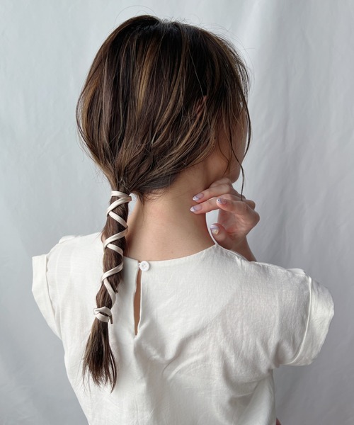 CLEA（クレア）の「サテンヘアアレンジワイヤー（その他ヘアアクセサリー・レディース・ブラック/ピンク/ブルー/グリーン/アイボリー/グレイッシュベージュ・FREE）」の7枚目の写真