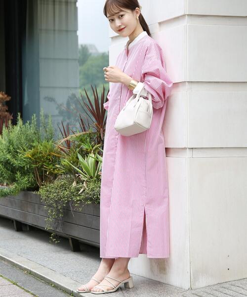 coen(コーエン)の「ボリュームスリーブストライプシャツワンピース(シャツワンピース・レディース・ピンク/ケリー/コバルトブルー・M/L)」の15枚目の写真