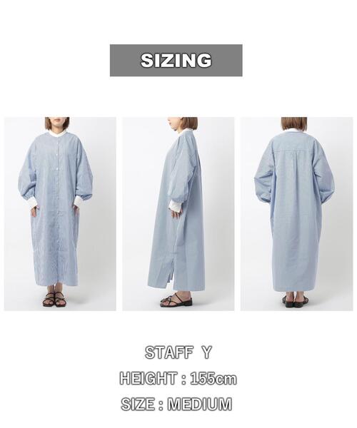 coen(コーエン)の「ボリュームスリーブストライプシャツワンピース(シャツワンピース・レディース・ピンク/ケリー/コバルトブルー・M/L)」の4枚目の写真