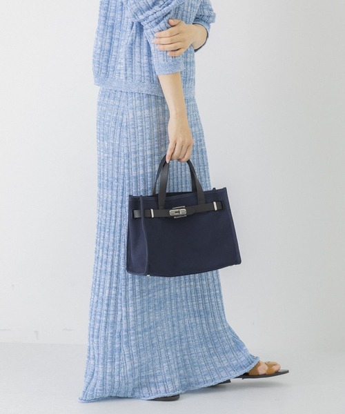 sita parantica（シータパランティカ）の「sita parantica　CANVAS LEATHER TOTE S（トートバッグ・レディース・ネイビー/ブラウン・-）」の10枚目の写真