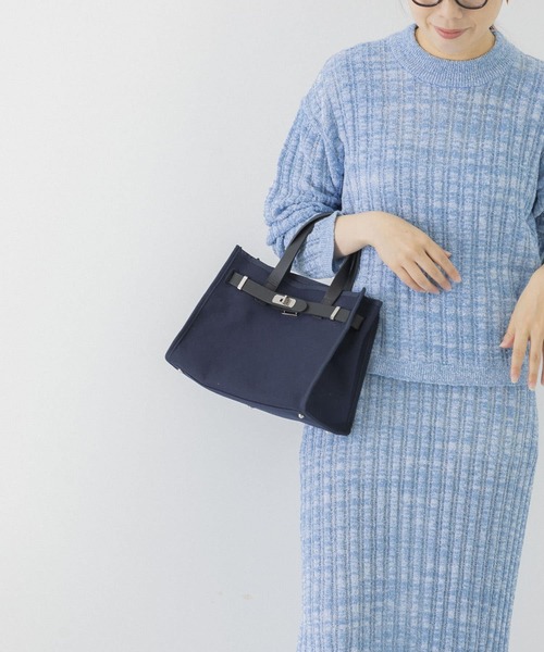 sita parantica（シータパランティカ）の「sita parantica　CANVAS LEATHER TOTE S（トートバッグ・レディース・ネイビー/ブラウン・-）」の5枚目の写真