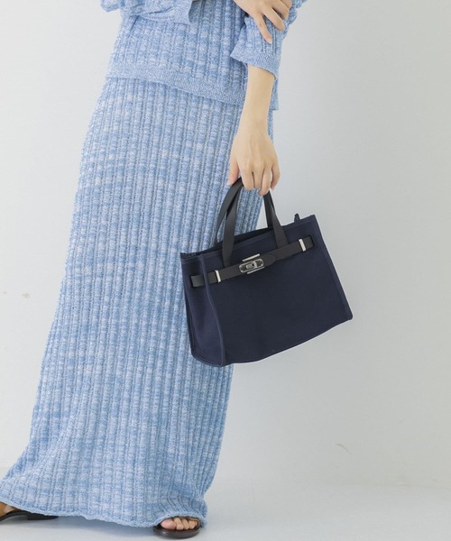 sita parantica（シータパランティカ）の「sita parantica　CANVAS LEATHER TOTE S（トートバッグ・レディース・ネイビー/ブラウン・-）」の8枚目の写真