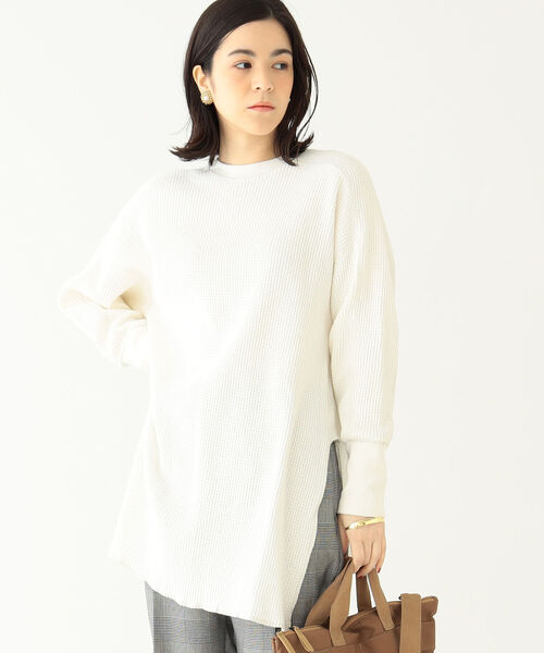 BEAMS BOY(ビームスボーイ)の「BEAMS BOY / サーマル ビッグシルエット クルーネック(Tシャツ/カットソー・レディース・ブラック/オフホワイト・ONE SIZE)」の9枚目の写真