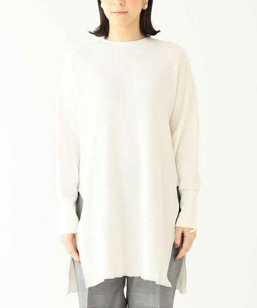 BEAMS BOY(ビームスボーイ)の「BEAMS BOY / サーマル ビッグシルエット クルーネック(Tシャツ/カットソー・レディース・ブラック/オフホワイト・ONE SIZE)」の11枚目の写真