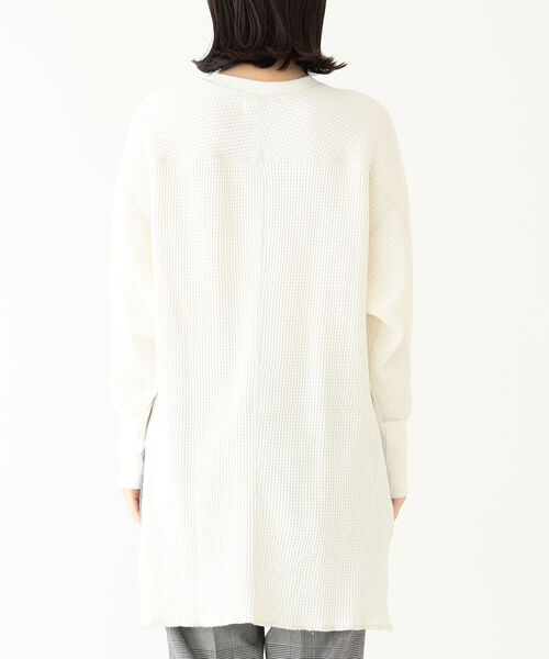 BEAMS BOY(ビームスボーイ)の「BEAMS BOY / サーマル ビッグシルエット クルーネック(Tシャツ/カットソー・レディース・ブラック/オフホワイト・ONE SIZE)」の3枚目の写真