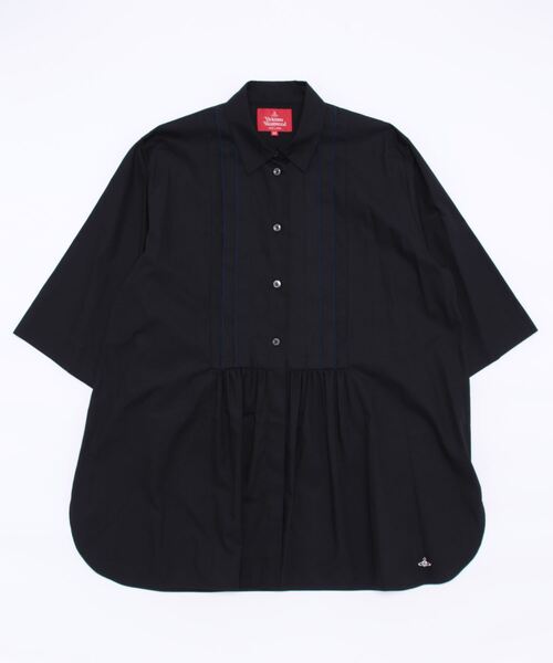 Vivienne Westwood コットンブロードピコタックビブシャツ Vivienne Westwood コットンブロードピコタックビブシャツ 白