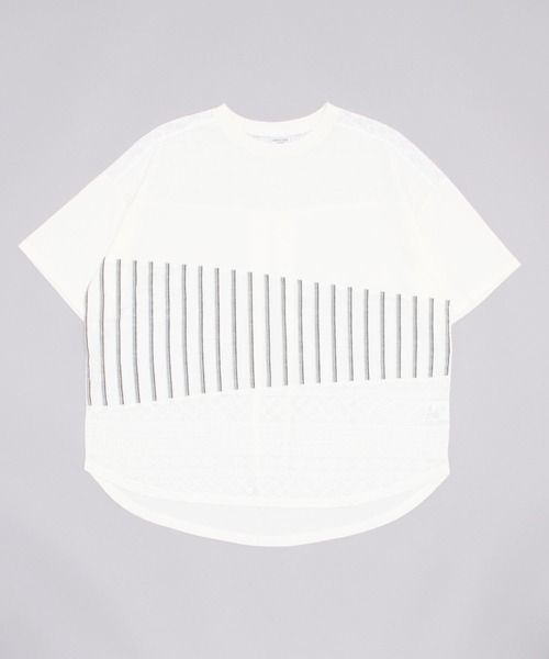 nappalm(ナップパーム)の「BNS original レトロ布帛×レース切替Tシャツ(Tシャツ/カットソー・レディース・ホワイト系その他/アイボリー系/オリーブ系・FREE)」の18枚目の写真