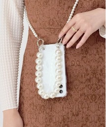 Loco Ocean（ロコオーシャン）の「パールハンドル / パールショルダー付き クリアケース / スマホカバー iPhoneケース ( 7 / 8 / SE2 / 11 / 11Pro / 11Pro max / 12 / 12pro / 12pro max / 12mini / 13 /13pro / 13promax )（スマホケース/カバー・レディース）」