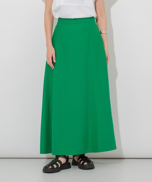 Paradise Picnic(パラダイスピクニック)の「フレンチリネンフレアスカート(スカート・レディース・ブラック/ピンク/グリーン・FREE)」の3枚目の写真