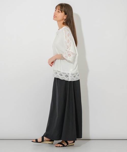 Paradise Picnic(パラダイスピクニック)の「フレンチリネンフレアスカート(スカート・レディース・ブラック/ピンク/グリーン・FREE)」の22枚目の写真