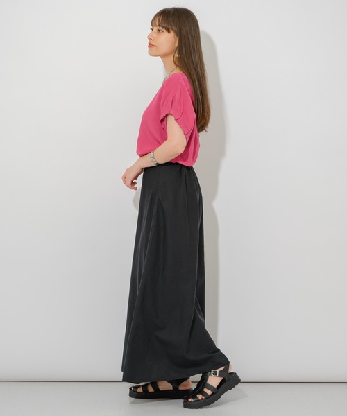 Paradise Picnic(パラダイスピクニック)の「フレンチリネンフレアスカート(スカート・レディース・ブラック/ピンク/グリーン・FREE)」の4枚目の写真