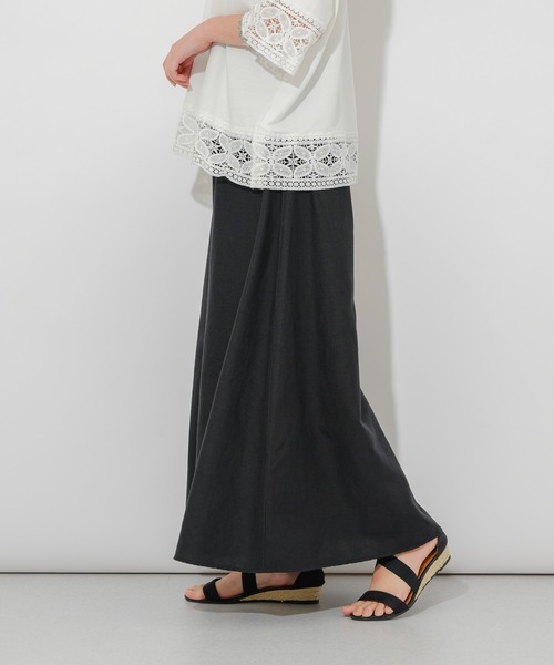 Paradise Picnic(パラダイスピクニック)の「フレンチリネンフレアスカート(スカート・レディース・ブラック/ピンク/グリーン・FREE)」の17枚目の写真