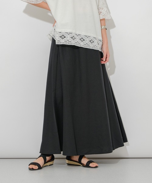 Paradise Picnic(パラダイスピクニック)の「フレンチリネンフレアスカート(スカート・レディース・ブラック/ピンク/グリーン・FREE)」の5枚目の写真