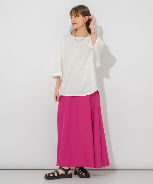 Paradise Picnic(パラダイスピクニック)の「フレンチリネンフレアスカート(スカート・レディース・ブラック/ピンク/グリーン・FREE)」の12枚目の写真