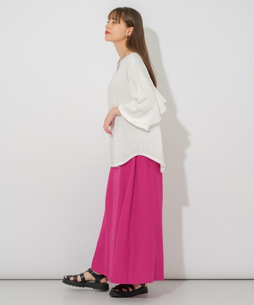 Paradise Picnic(パラダイスピクニック)の「フレンチリネンフレアスカート(スカート・レディース・ブラック/ピンク/グリーン・FREE)」の6枚目の写真