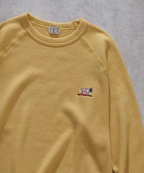 The Endless Summer(エンドレスサマー)の「TES HEAVY THERMAL HUNTINGTON LONG SLEEVE T-SHIRT / ロンT(Tシャツ/カットソー・メンズ・オレンジ系その他/エメラルド/ブラック/イエロー/ホワイト/ブルーグレー・X-LARGE/SMALL/MEDIUM/LARGE)」の5枚目の写真