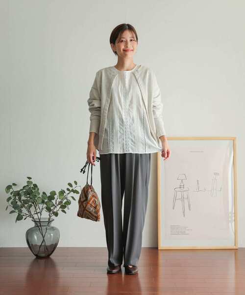 URBAN RESEARCH DOORS（アーバンリサーチドアーズ）の「フロントレースブラウス（Tシャツ/カットソー・レディース・ブラック/オフホワイト/オレンジ・MEDIUM）」の18枚目の写真