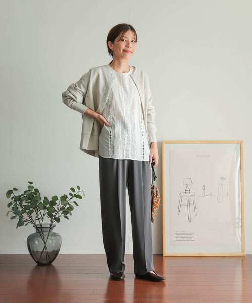 URBAN RESEARCH DOORS（アーバンリサーチドアーズ）の「フロントレースブラウス（Tシャツ/カットソー・レディース・ブラック/オフホワイト/オレンジ・MEDIUM）」の19枚目の写真