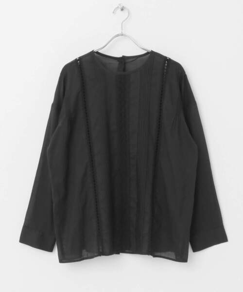 URBAN RESEARCH DOORS（アーバンリサーチドアーズ）の「フロントレースブラウス（Tシャツ/カットソー・レディース・ブラック/オフホワイト/オレンジ・MEDIUM）」の9枚目の写真