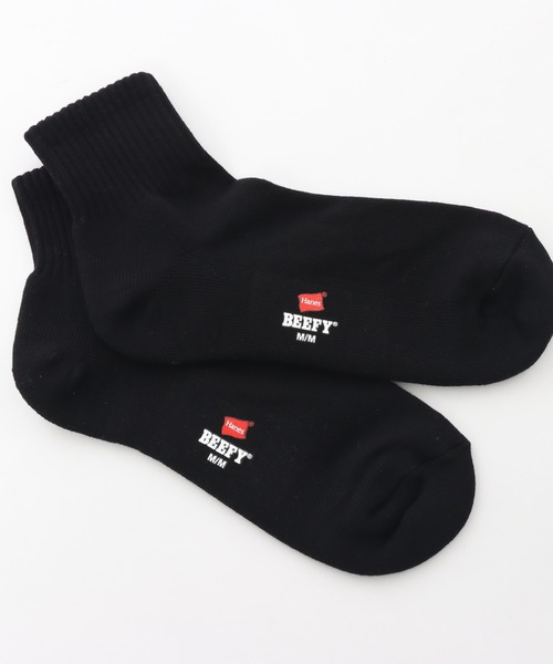 HANES（ヘインズ）の「【Hanes/ヘインズ】メンズ ビーフィー【2足組】クォーターレングスソックス【ハーフパイル】（ソックス/靴下・メンズ・ホワイト/ブラック・MEDIUM）」の11枚目の写真