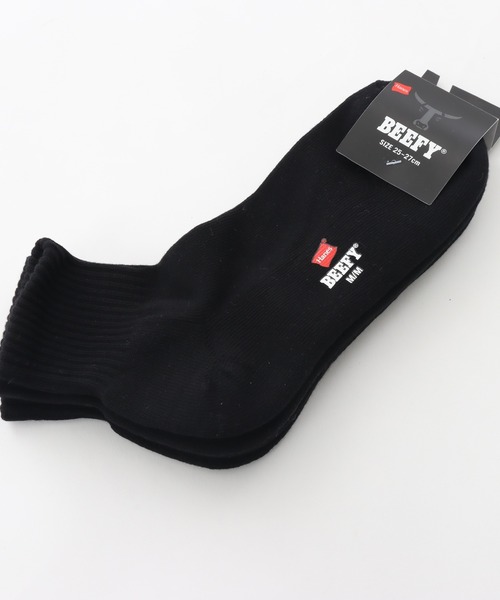 HANES（ヘインズ）の「【Hanes/ヘインズ】メンズ ビーフィー【2足組】クォーターレングスソックス【ハーフパイル】（ソックス/靴下・メンズ・ホワイト/ブラック・MEDIUM）」の7枚目の写真