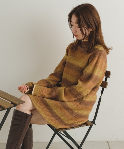 pearlygates　グラデーション ニットワンピース ニットワンピース 2タイプ アゼ編み[品番：YU000043571]｜夢展望