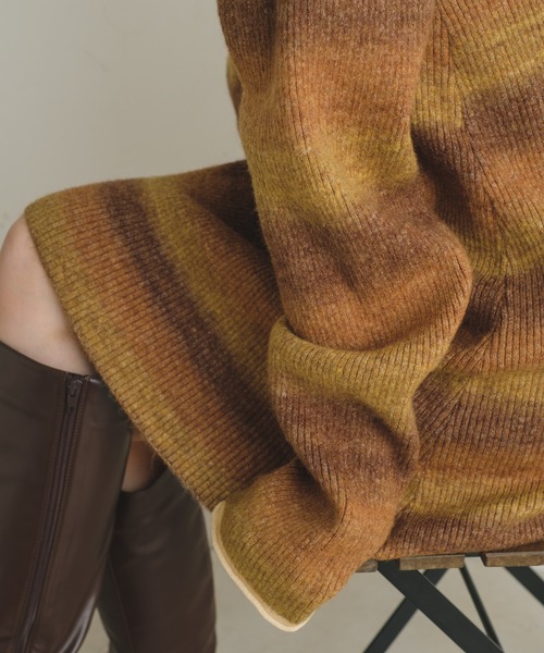Kastane（カスタネ）の「【2022AWカタログ掲載アイテム】グラデーションニットミニワンピース（ニット/セーター・レディース・ブラウン/グリーン・FREE）」の17枚目の写真