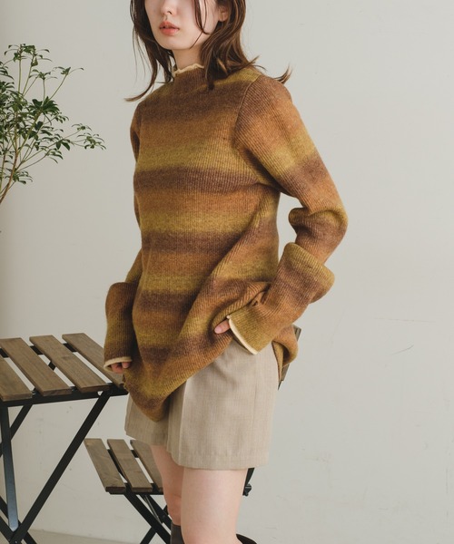 Kastane（カスタネ）の「【2022AWカタログ掲載アイテム】グラデーションニットミニワンピース（ニット/セーター・レディース・ブラウン/グリーン・FREE）」の20枚目の写真