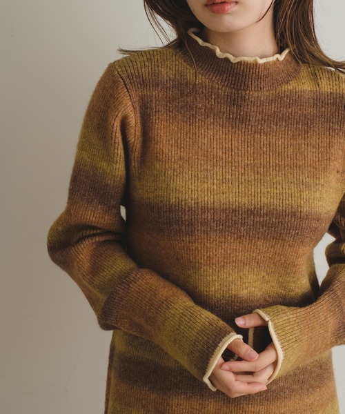 Kastane（カスタネ）の「【2022AWカタログ掲載アイテム】グラデーションニットミニワンピース（ニット/セーター・レディース・ブラウン/グリーン・FREE）」の21枚目の写真