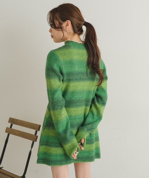 Kastane（カスタネ）の「【2022AWカタログ掲載アイテム】グラデーションニットミニワンピース（ニット/セーター・レディース・ブラウン/グリーン・FREE）」の9枚目の写真